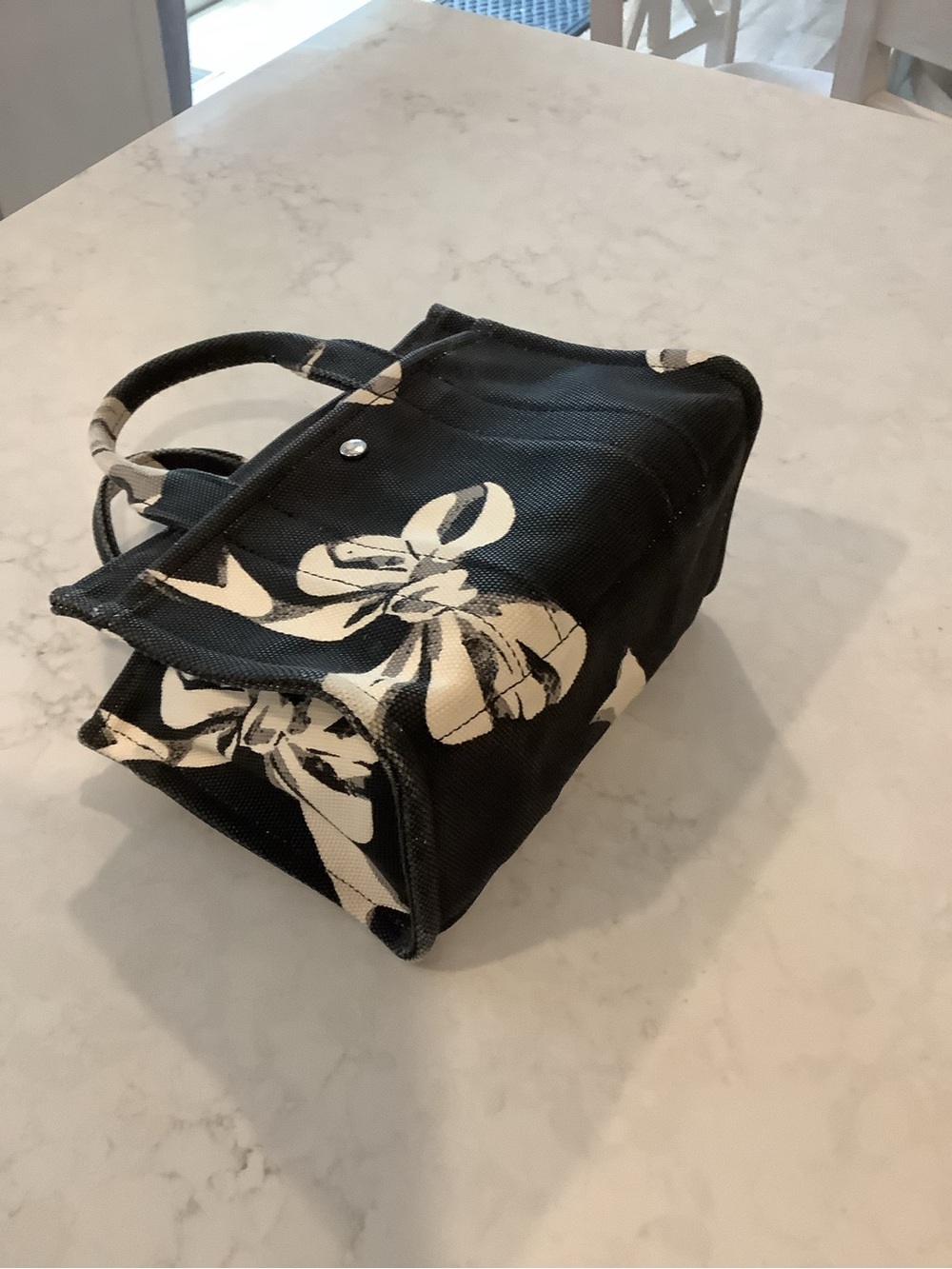 Coach Black and Cream Floral Canvas Mini Tote - Picture 5 of 12
